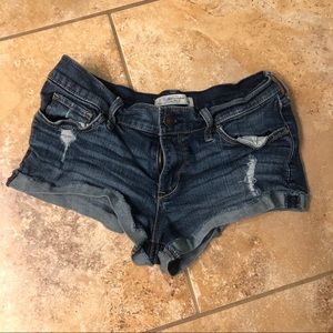 Abercrombie & Fitch Blue Ripped Jean Shorts